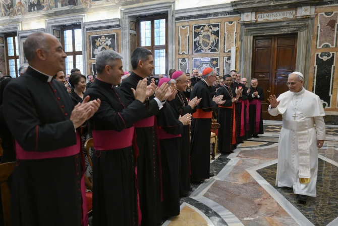 Pope Leo XIV meets with his diplomatic team
